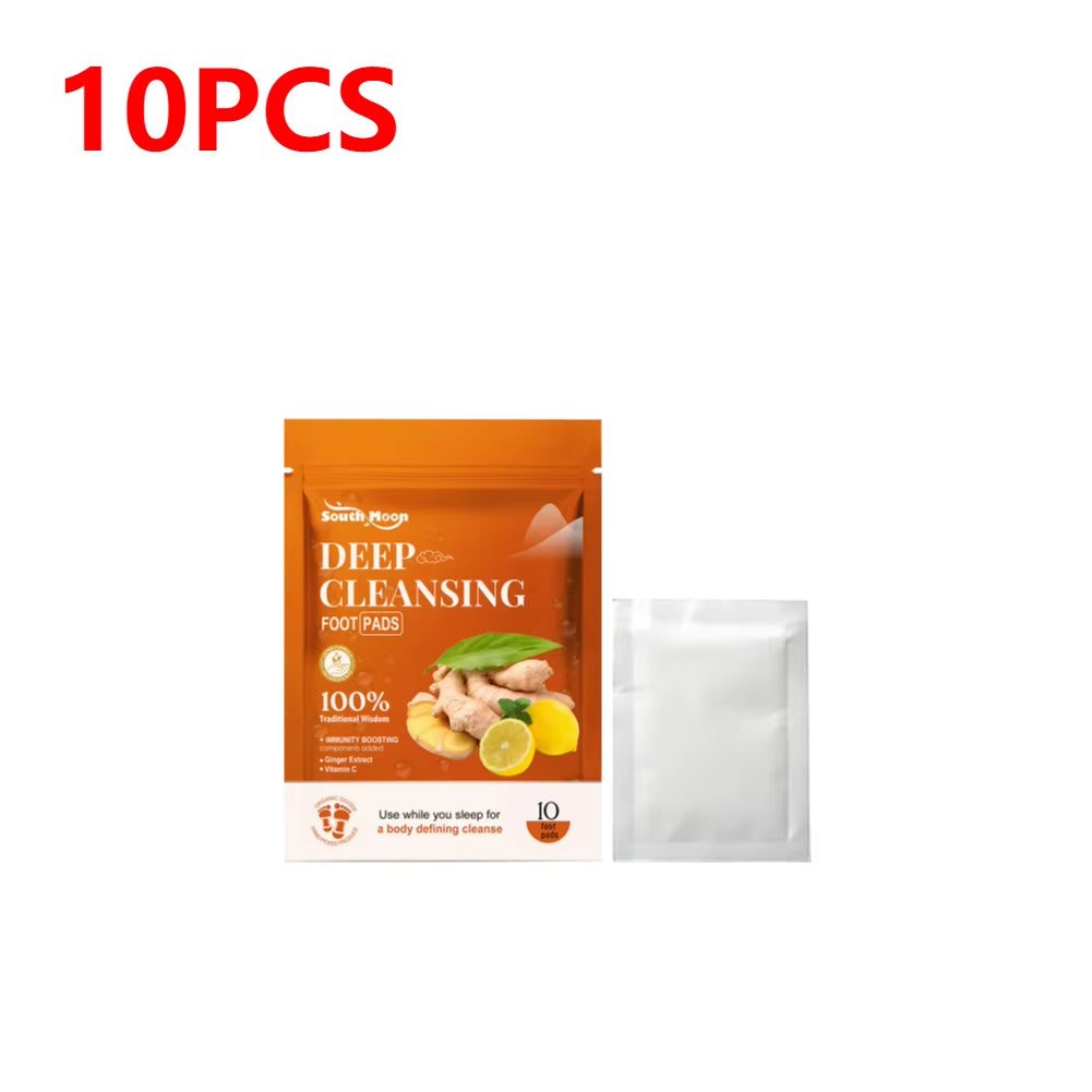 10-40Pcs Ginger Deep Detox Foot Pads Natural Herbal Relief Stress Improve Sleep Cleansing Detox Slimming Foot Care Tool