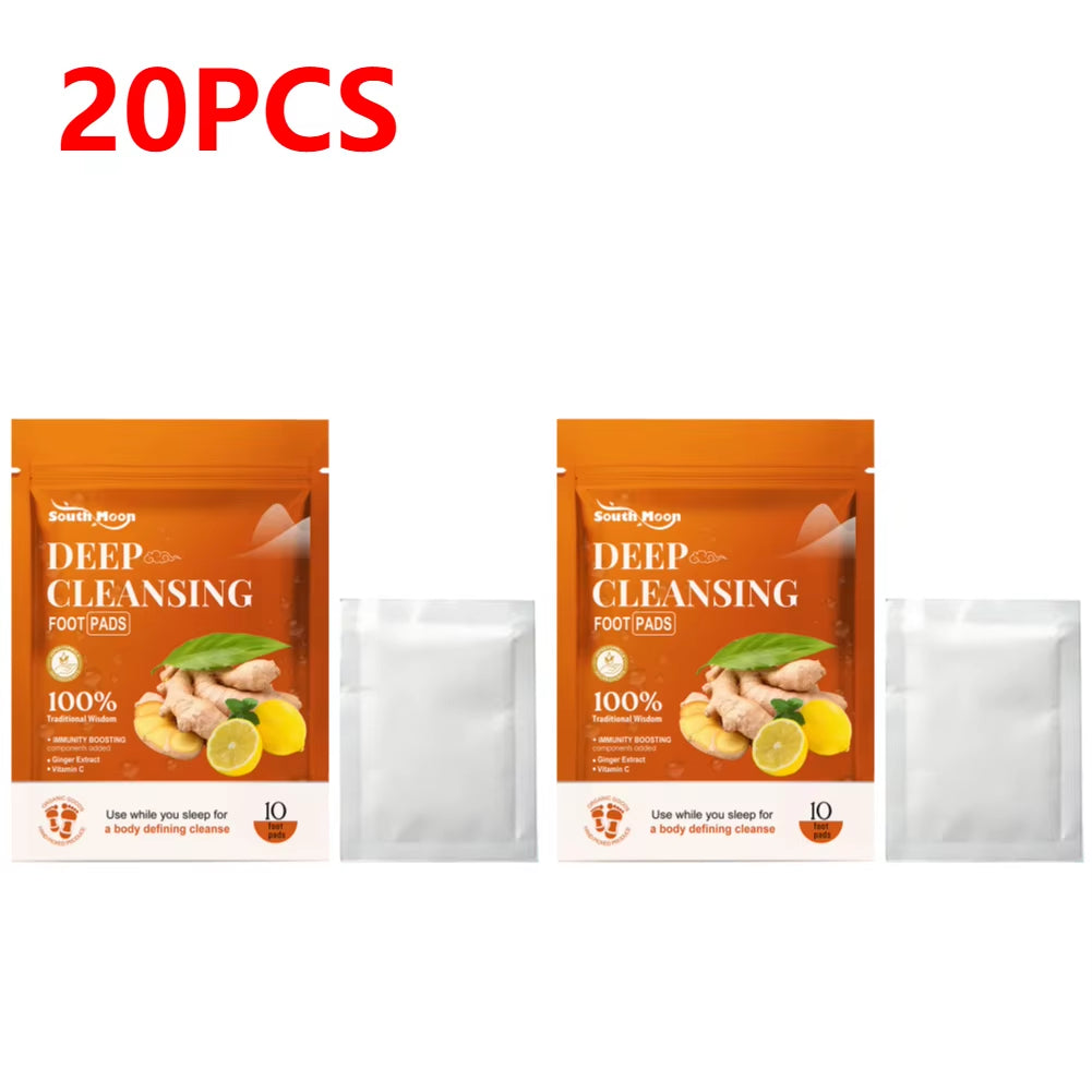 10-40Pcs Ginger Deep Detox Foot Pads Natural Herbal Relief Stress Improve Sleep Cleansing Detox Slimming Foot Care Tool