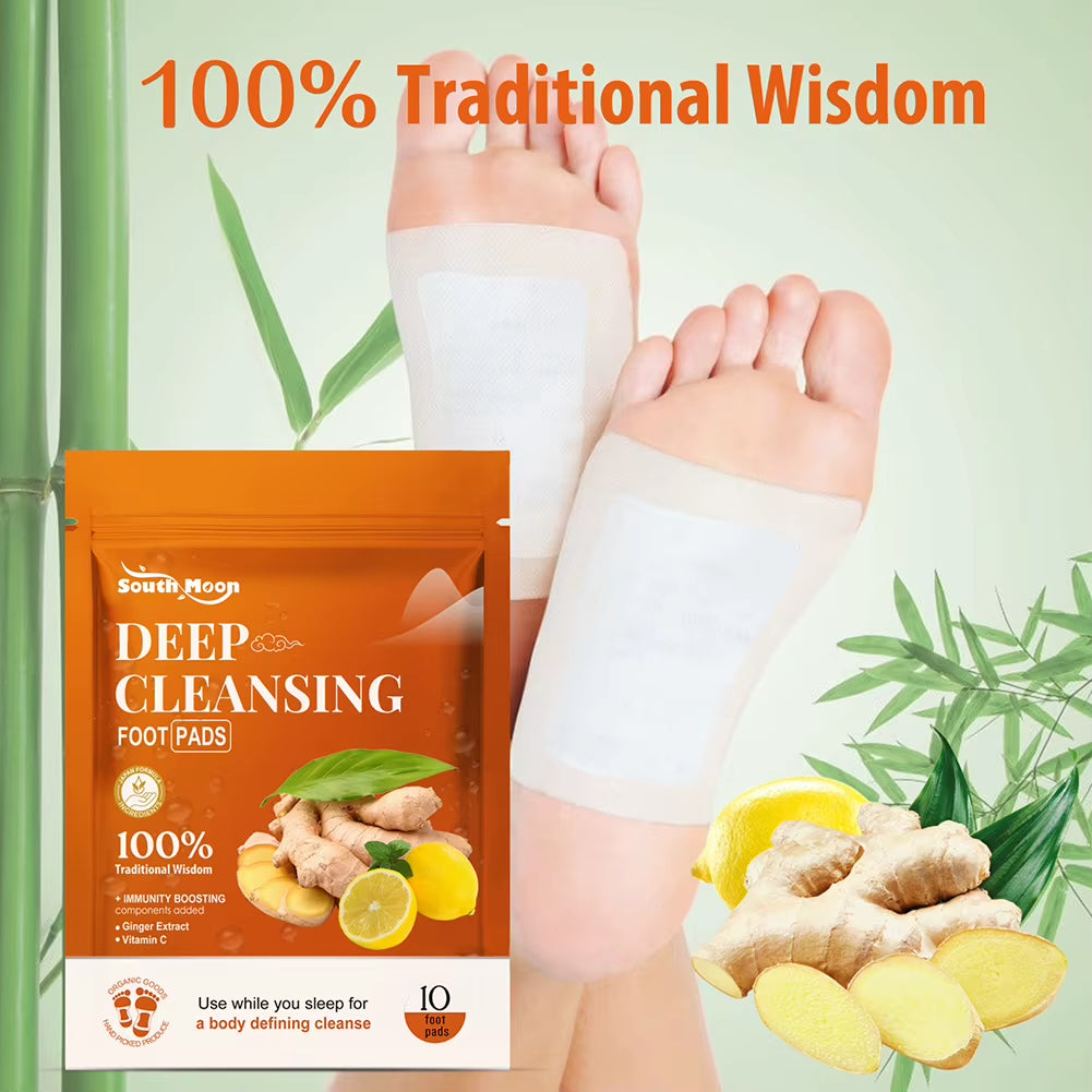 10-40Pcs Ginger Deep Detox Foot Pads Natural Herbal Relief Stress Improve Sleep Cleansing Detox Slimming Foot Care Tool