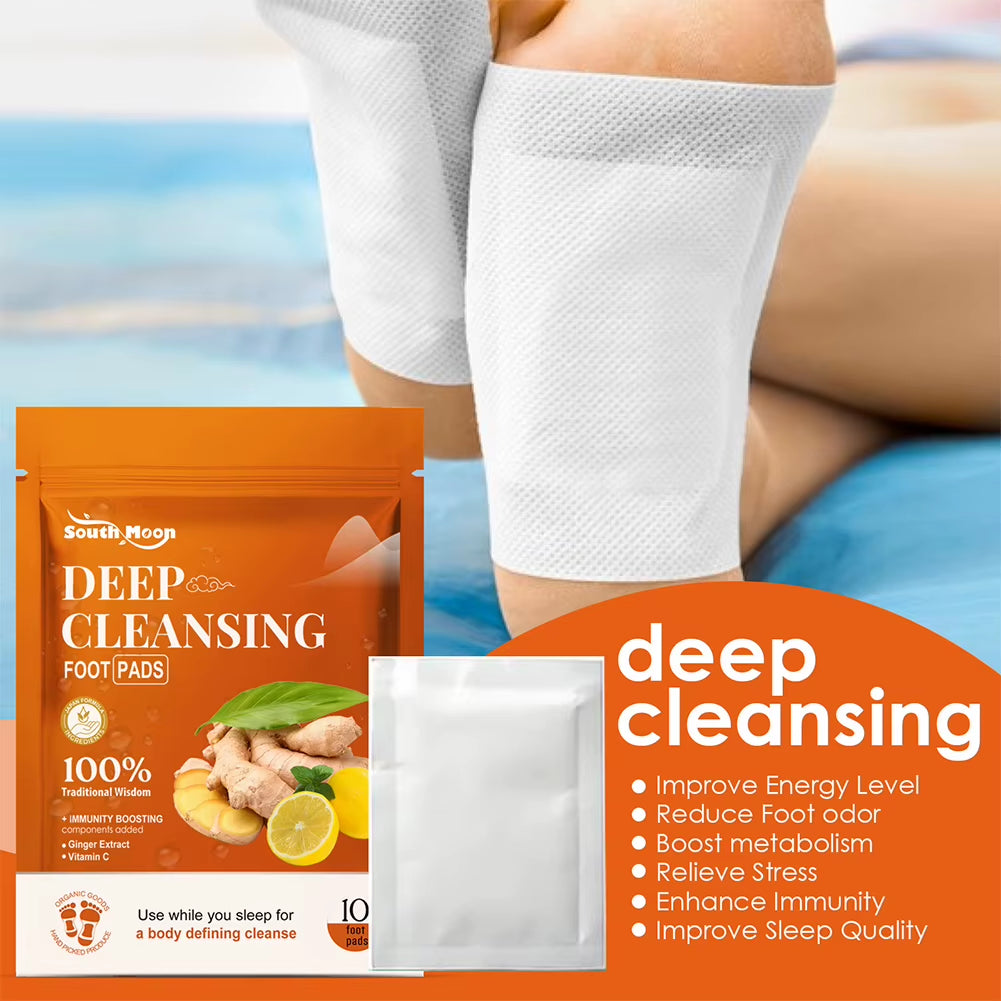 10-40Pcs Ginger Deep Detox Foot Pads Natural Herbal Relief Stress Improve Sleep Cleansing Detox Slimming Foot Care Tool